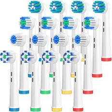AnjoCare Ersättningsborsthuvuden kompatibla med Oral B,paket med 16 elektriska tandborsthuvuden för Oral B Braun,inklusive 4 stilar,professionella tandborsthuvuden för Oral B Pro1000