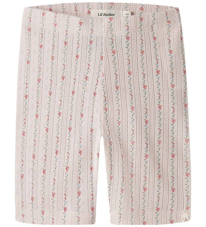 Lil' Atelier Cykelshorts - Duna - Bomull/Modal - Hålmönster - Nm - Lil Atelier - 7 år (122) - Shorts