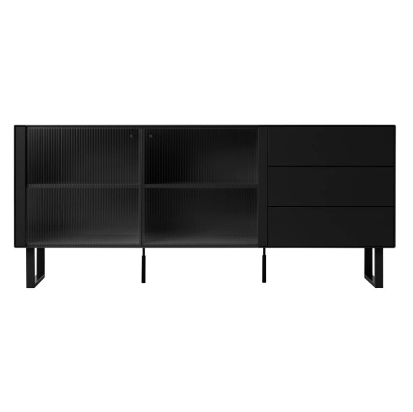 Edge by Hammel skab – Sort med riflet glas | Møbelsalg.dk
