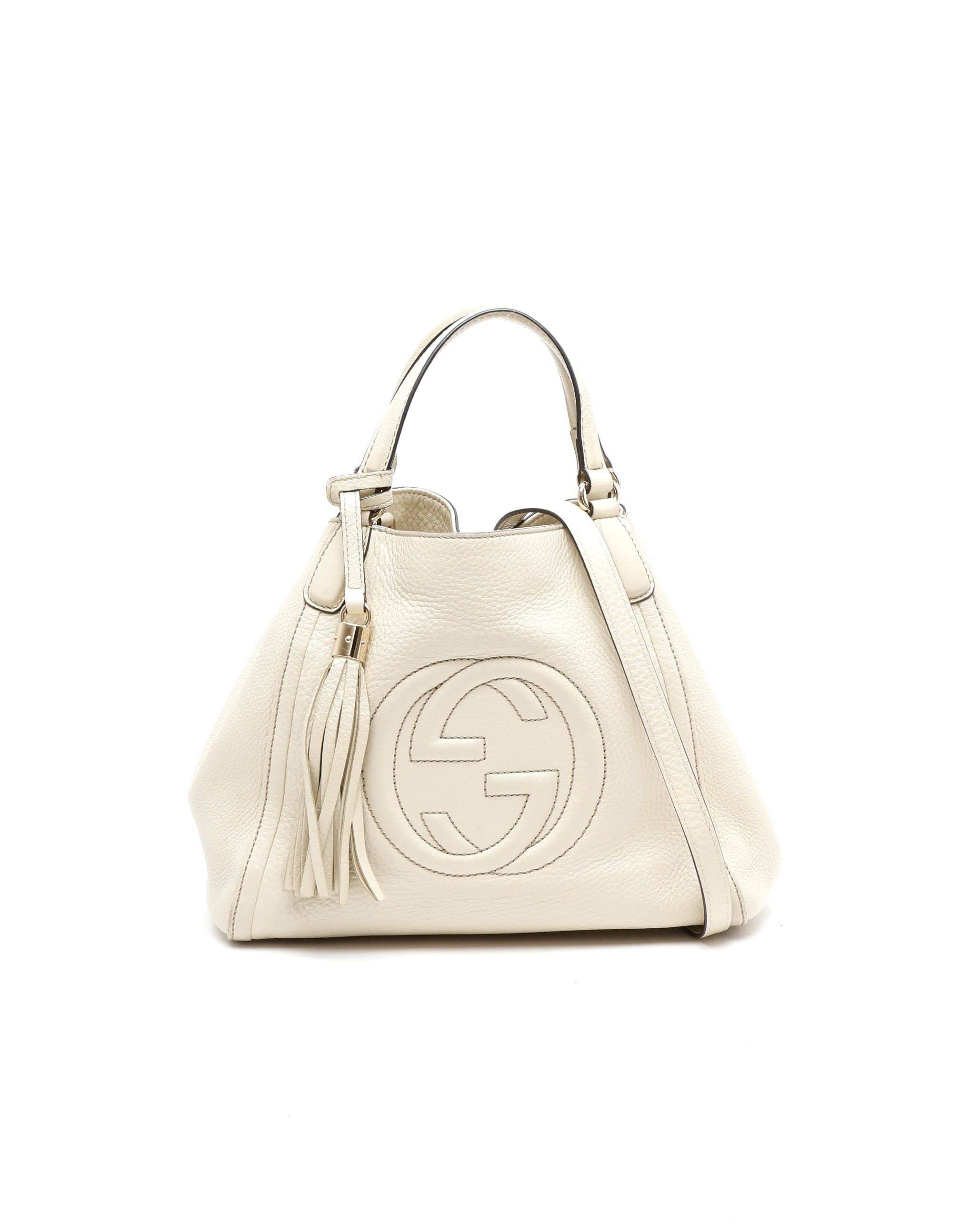 Gucci Soho Small Tassel Tote Bag - White (One Size)