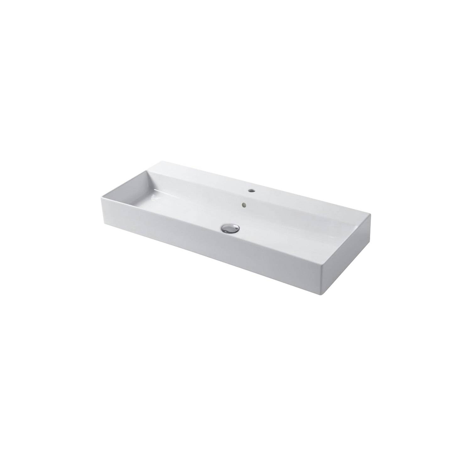 Enkelhandfat Miller Badrum Bloc Porslin Vit Bredd: 1004 mm, Vit