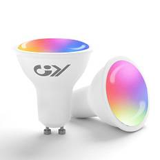 GY GU10 Alexa Lampe Smart RGBCW Glühbirnen,7W=70W,500lm, Wlan Alexa Licht, Wifi LED Leuchtmittel, Dimmbar per App oder Sprache,die mit Alexa Echo/Google Home kompatibel sind, 2 Pack
