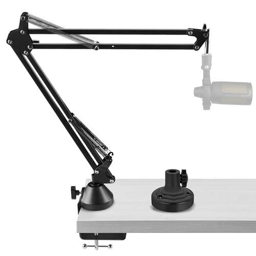 Geekria for Creators professionellt mikrofonboomarmstativ kompatibelt med Fifine K688, K669, K670B, mikrofonstativ med upphängning, justerbart skrivbordsfäste, räckvidd 28,7"