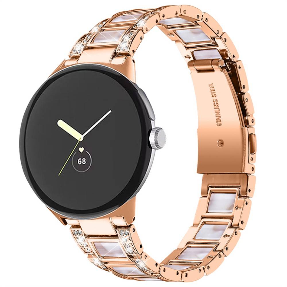 Diamond Bracelet Google Pixel Watch 5 41mm RoseGuld Pearl
