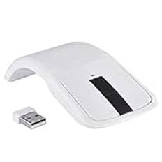 Kelepu Ultra-Tunn Folding Mouse 2.4G Arc Mouse 1000 DPI Universal Portabel Optisk Mus med USB-mottagare, lämplig för PC Notebook Smart TV (Vit)