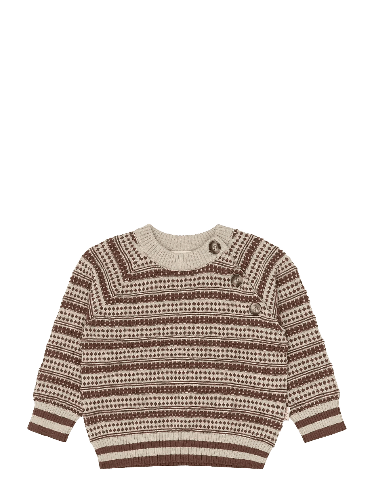 Petit Piao Ppgirch Nordic Knit Pullover - Beige - 92