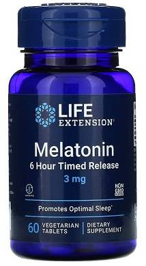 Melatonin 6 Hour Timed Release, 3mg - 60 vegetarian tabs