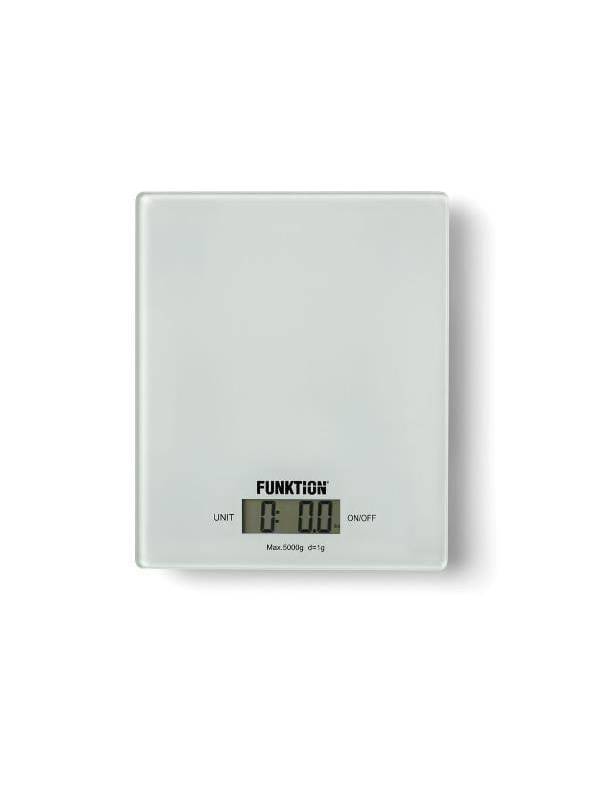 Funktion Köksvåg Kitchen scale glass white 5kg/1g.