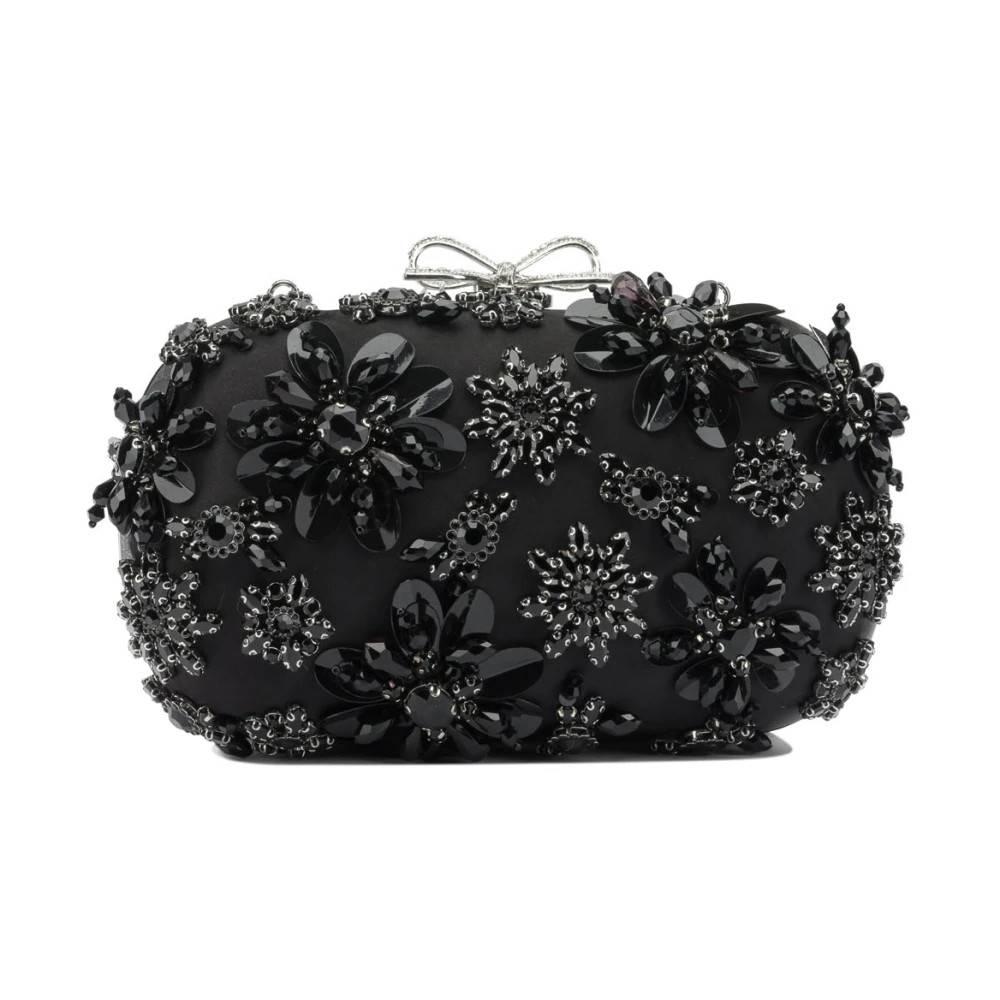 Self Portrait Floral Krystal Clutch - Tasker - Dame - Sort - ONE SIZE - Uld