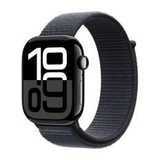 Apple Watch Series 10 GPS + Cell 46 mm gagatsvart alum, svartlila sportloop