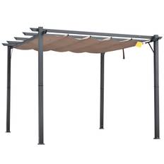 Pergola Telt med Skydetag 3 x 3 x 2,23 m Aluminium Grå Brun