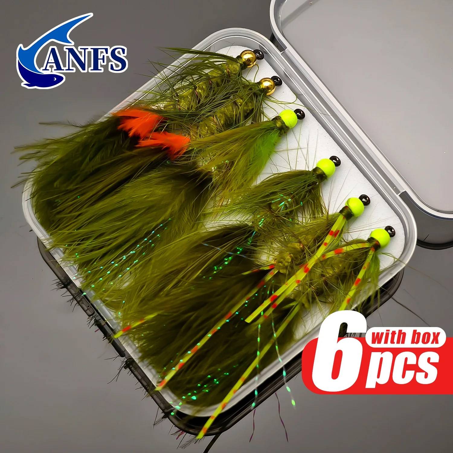ANFS 3pcs/6pcs Metal Bead Woolly Bugger, Olive Streamers Fly-For Trout,Salmon,Pike & Bass Fishing - Fly Fishing Lures with Rayon