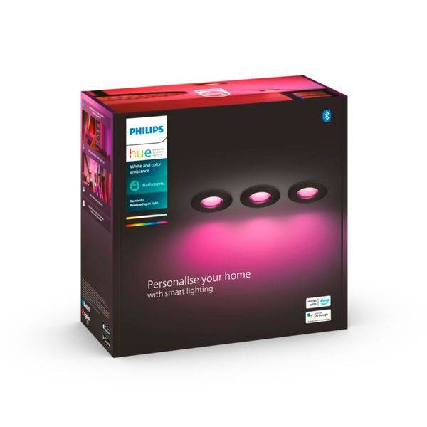 Downlight PHILIPS HUE Xamento WCA 4.2 W, GU10, 2 st / Svart