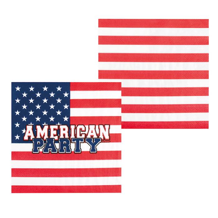 USA servietter 20x - 33x33 cm