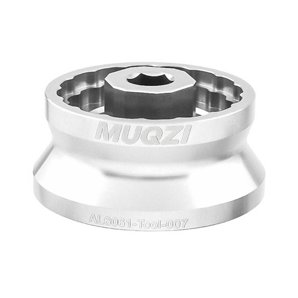 MUQZI 5 in 1 Bike Bottom Bracket Tool for 12/16- 39/41/44/46/49mm Compatible with B Silver
