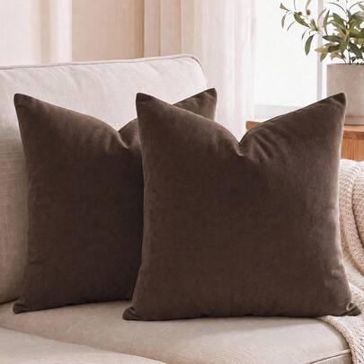 1/2/4 st beige soffkuddfodral i konstläder, ultral mjuka, flera storlekar tillgängliga, bekväma och andningsbara, modernt soffkuddfodral för heminredn - Brun (Multi-size)