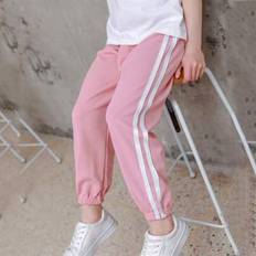 Tween Girl Sommar Andas Casual Myggavvisande byxor, Iced Lantern Byxor för barn med valfria elastiska anklar, för medelstora till stora storlekar - Rosa (8Y,9Y)