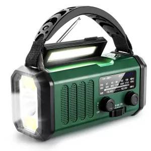 Nödradio vevradio 10,000 mAh inbyggd Powerbank, Lampa och Vevgenerator
