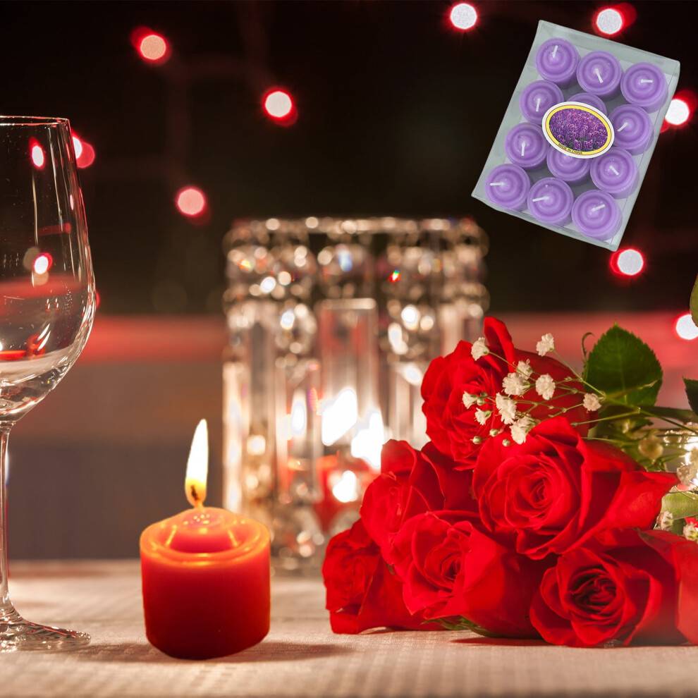 Hvide, flydende fyrfadslys til Valentinsdag, 12 stk.