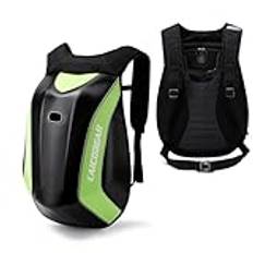 Motorcycle Helmet Bag Waterproof Non-slip Motibike Riding Large Capacity Expansion Reflective Sports Shoulder Backpack(Green)