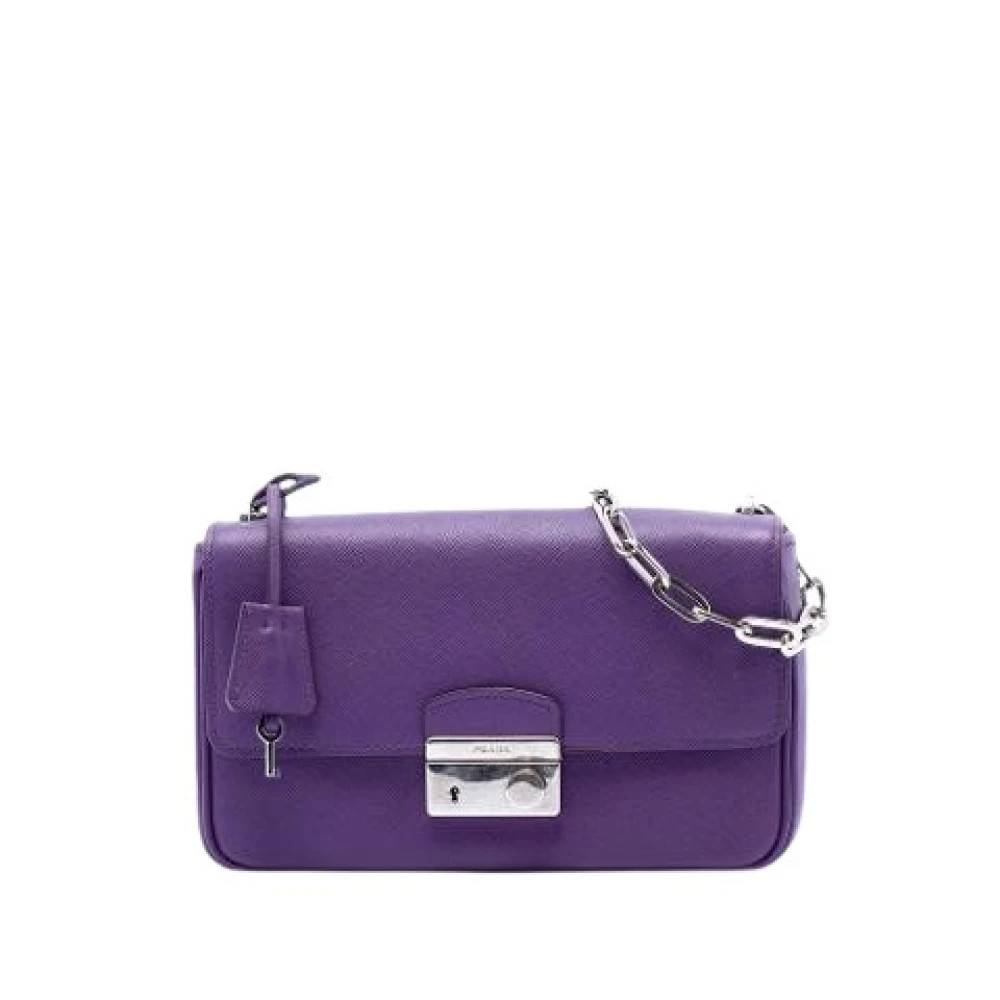 Prada Vintage Pre-owned Vintage Crossbody Taske - Vintage - Dame - Lilla - ONE SIZE - Uld