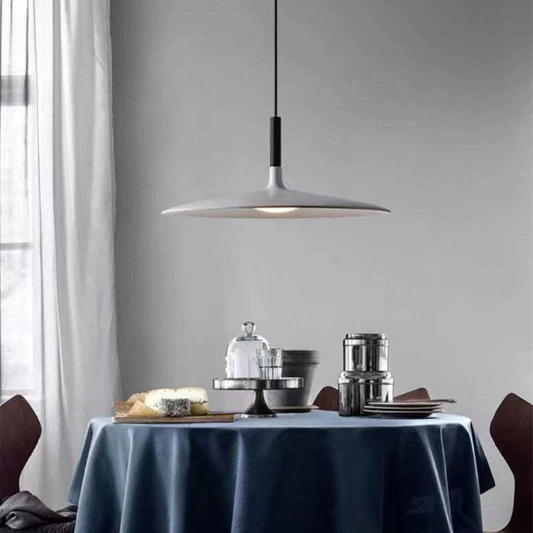 AuraPan – Stilig LED Hänglampa för Modernt Inredning - Ljusgrå / Dagsljus(5000-7000K) / 45 cm