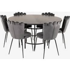 Furniture Fashion - Matbord Copenhagen med 6 st Matstol Limhamn - Gr&#xE5; - Matgrupper - Fr&#xE5;n Homeroom