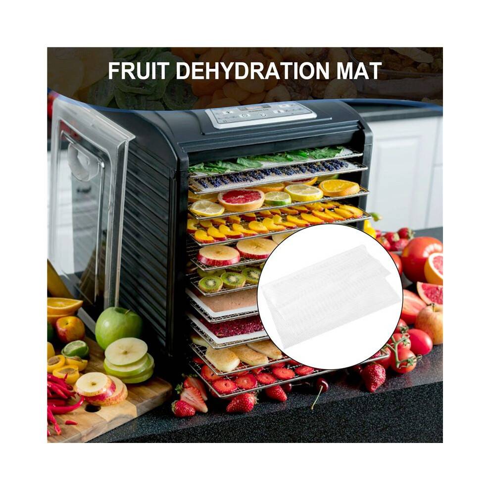 Non-Stick Silicone Dehydrator Sheets,Fruit Dehydrator Mats Reusable Steamer Mat Mesh Sheet for Fruit Dryer 8 Pcs