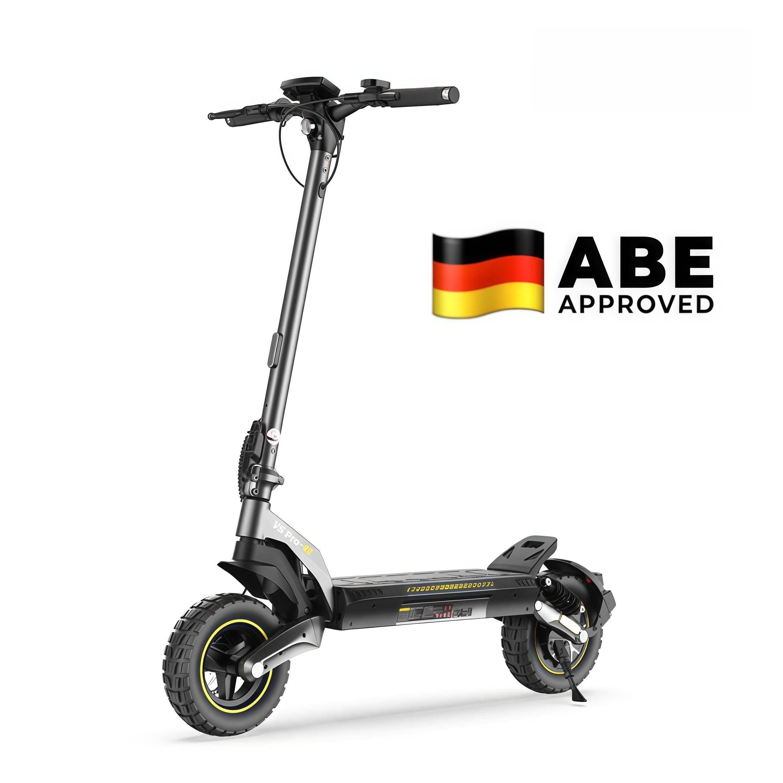 iScooter V5PRO ABE Elsparkcykel 500W Motor 48V 12,5Ah Batteri Hopfällbar E-Scooter 10 Tum Terrängdäck Vuxen Elsparkcykel V5Pro ABE svart