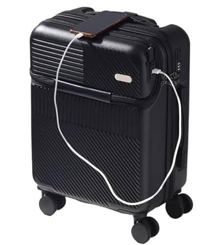 TSA kombinationslås handbagage resväska med USB-laddningsport – resebagage med universalhjul för bekväm resa, a, 66 cm