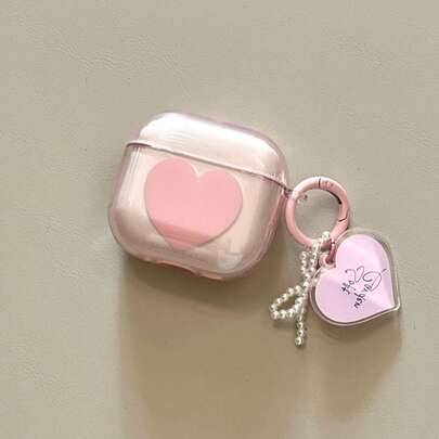 Minimalistiskt rosa hjärtdesign skyddsfodral för Pods 3, Pods 3:e generationen, Apple Pods 1/2 Pro trådlösa Bluetooth-hörlurar - Babyrosa (Apple AirPods 1/2,Apple AirPods Pro,Apple AirPods 3,Apple AirPods Pro 2,Apple AirPods 4,AirPods Pro3)