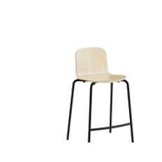 Barstol ADD Hvidpigmenteret eg laminat, gule ben, højde 620 mm