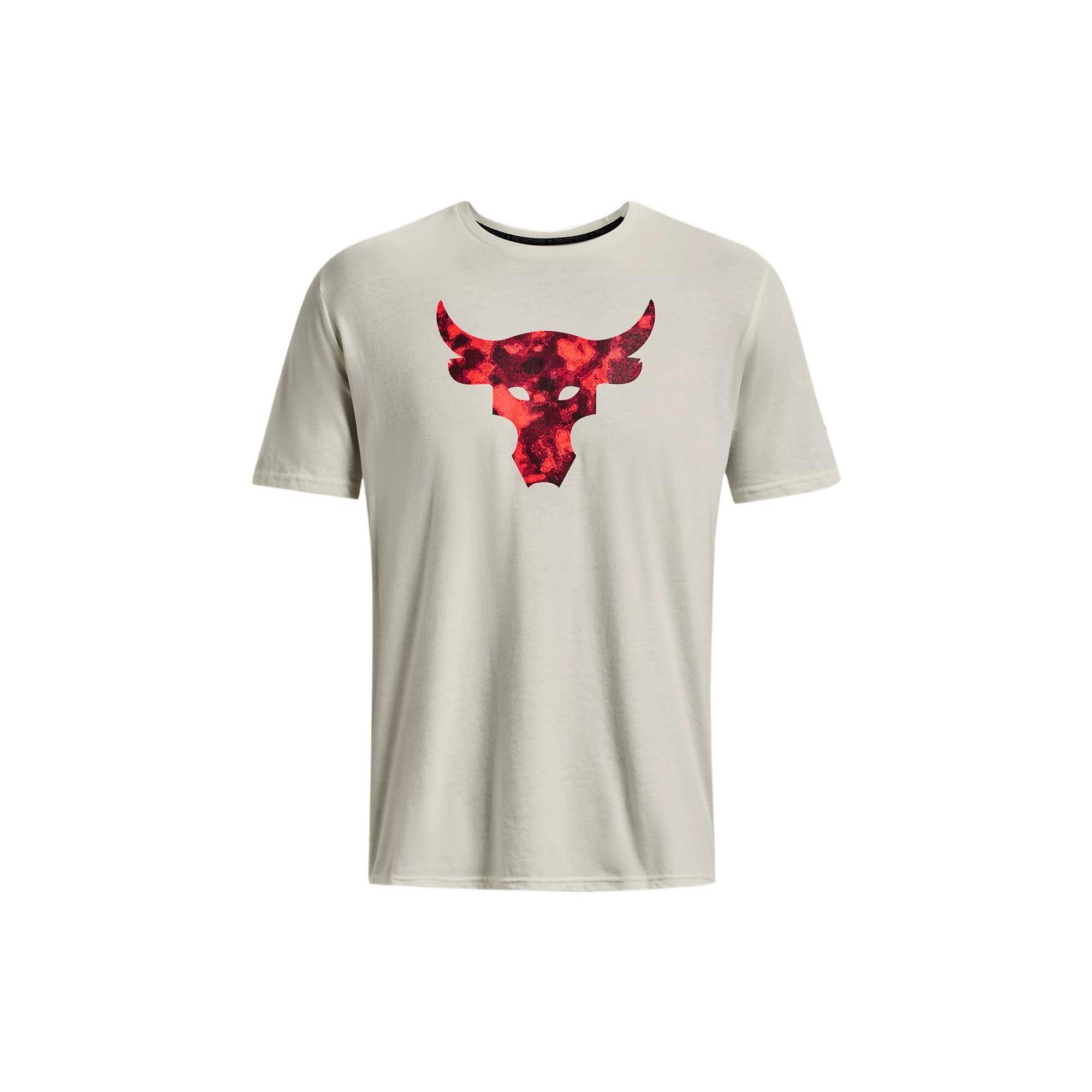 Under Armour Project Rock T-shirt Herr Elfenbenvit 1361733-130 cm
