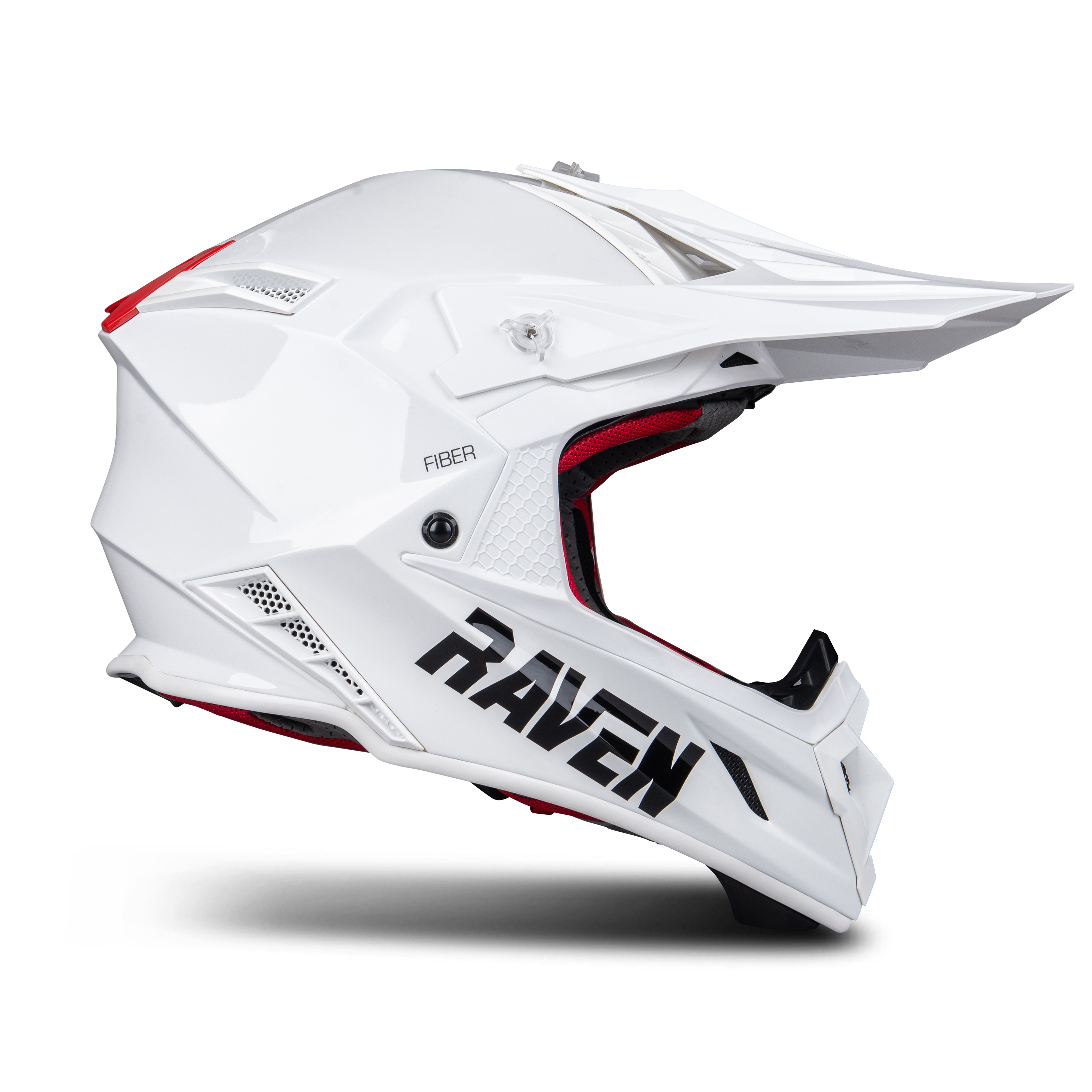 Raven Aspire Evo Crosshjälm Glansig Vit/RödXXL