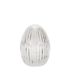 Glasburk med lock Ägg 11 cm