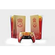 Liverpool-klistermärke för PS5, Playstation 5 fotbollsklistermärke, konsol och kontroll, Standard Disc Edition, Skin Liverpool PS5 (2 kontroller)