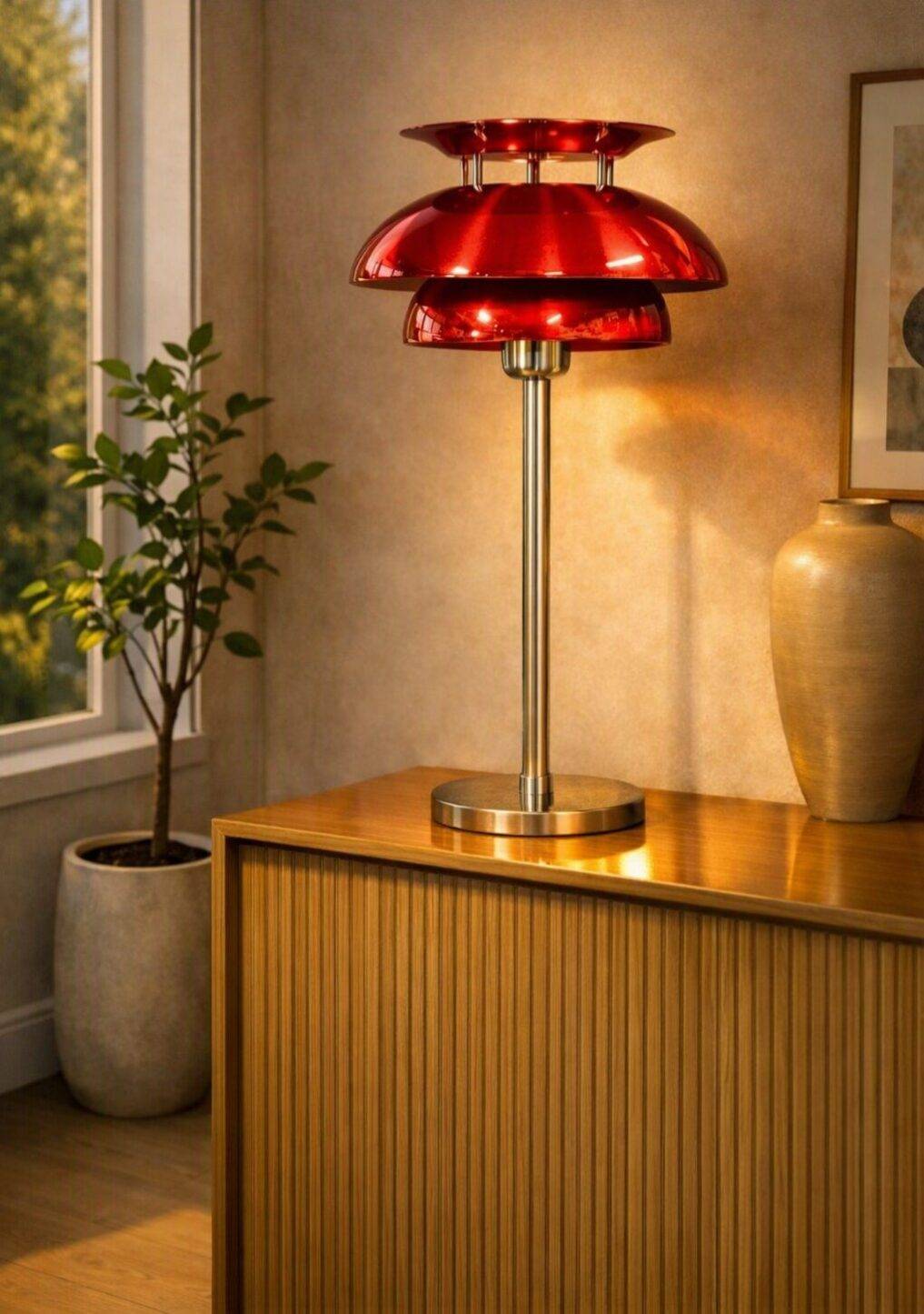 Bordslampa Flora Chiliröd 55 cm - Eklunds Metall