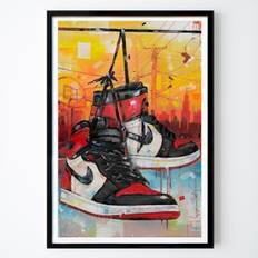 Estilo de vida Póster: Nike Jordan1 Bred arte de la puntera de Ilse Kauffeld