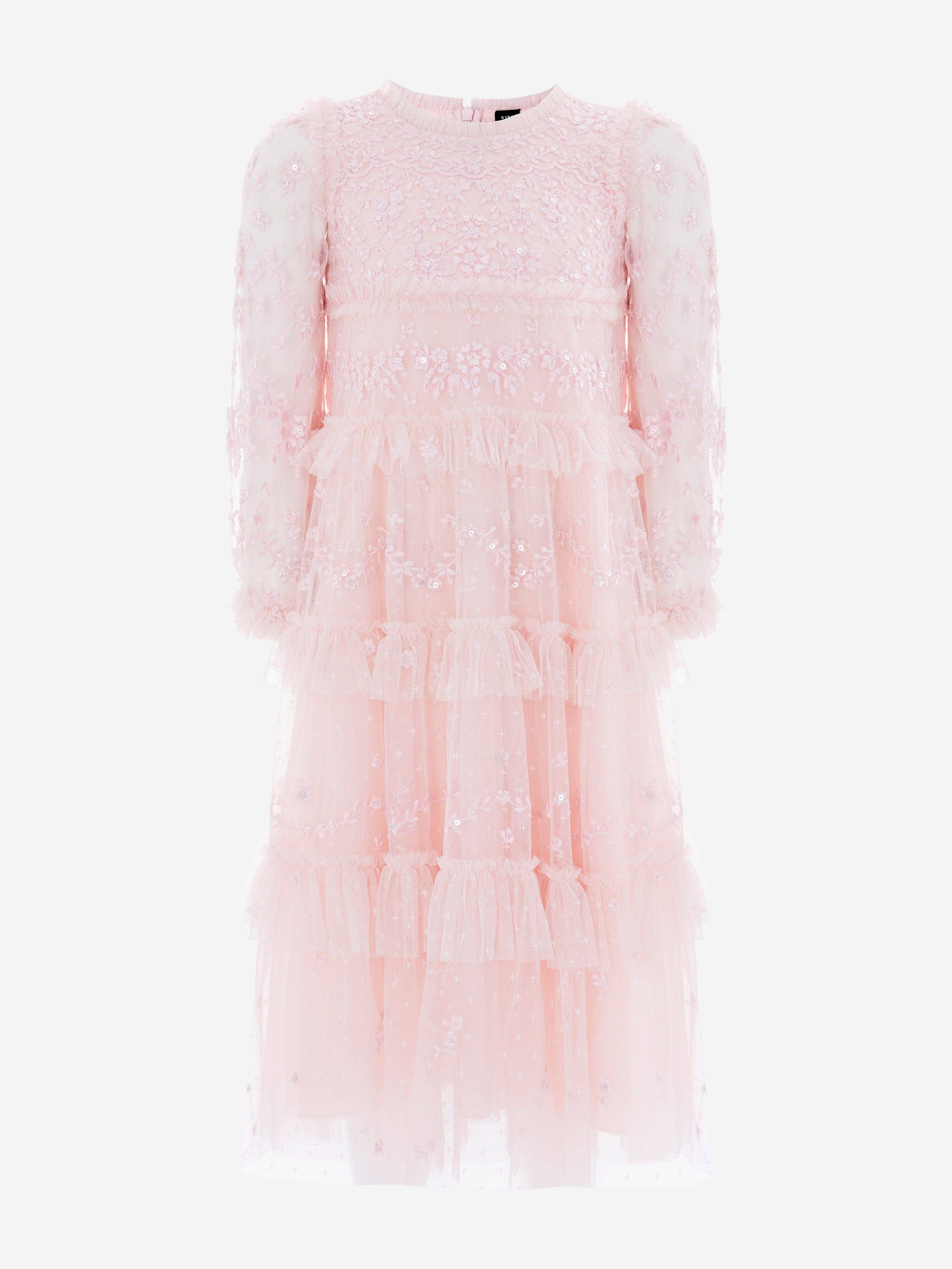 Needle & Thread Girls Blossom Lace Gown in Pink - Pink / 6 Yrs (6 Yrs)