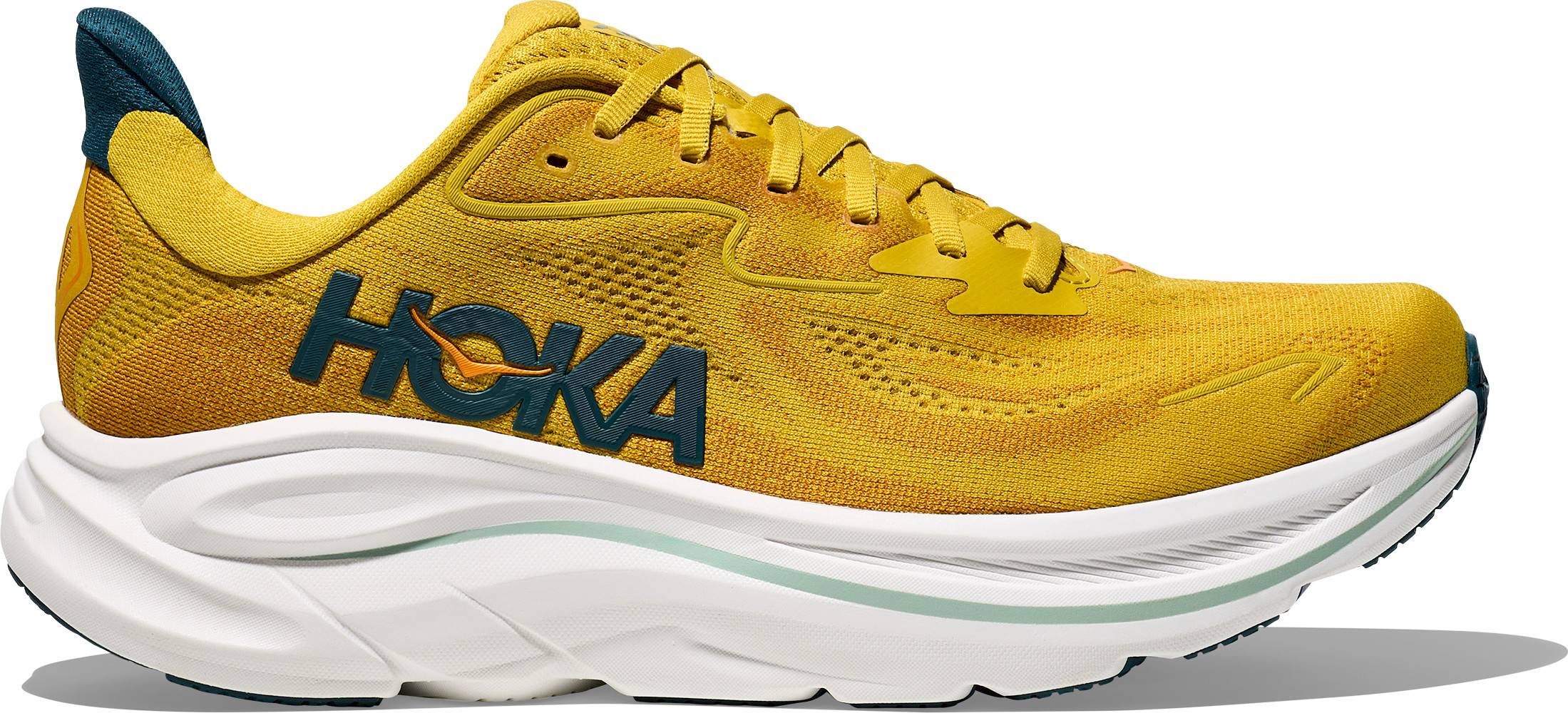 Hoka Men's Clifton 10 Yellow Gold/Tidal Wave, 43 1/3