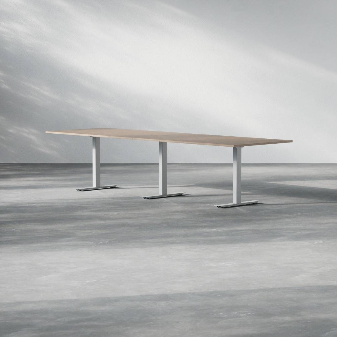 Konferensbord Modul, Storlek 320 cm, Färg Valnöt, Ben Silver