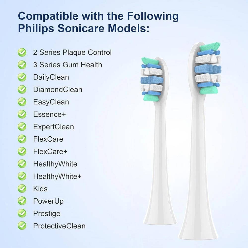 4/8/12/20 st Kompatibla med Philips Sonicare Elektrisk Tandborste Ersättningsborsthuvuden Påfyllningar för 1100 2100 4100 5100 6100 white