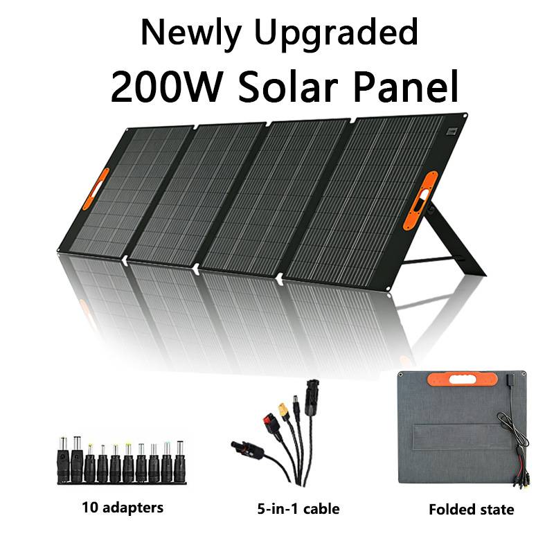 ETFE 200W Foldable Solar Panel 100W Portable Solar Charger Outdoor Travel Camping Power Station Full Kit Military-Grade Quality