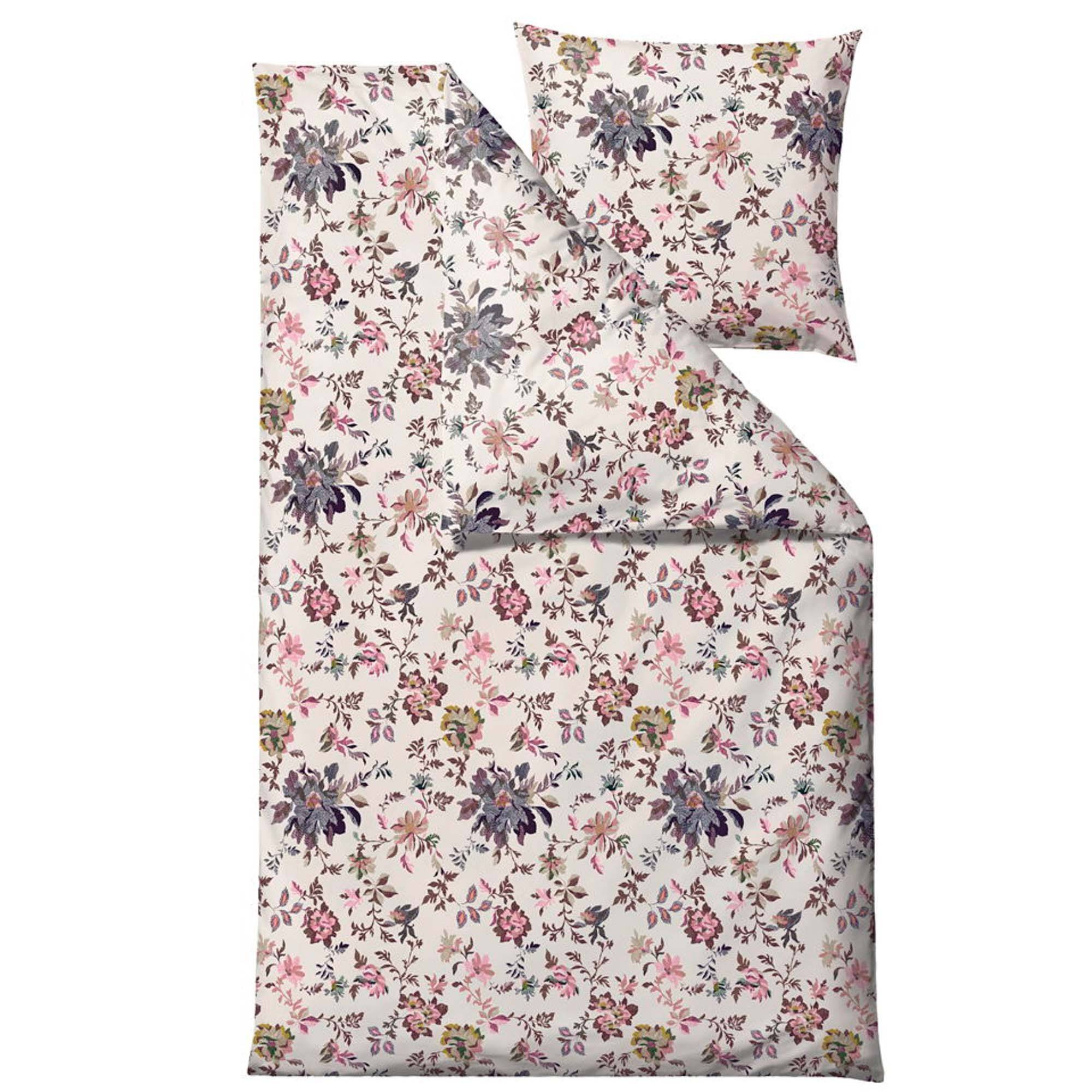 Sengetøj - 100% bomuldssatin - Södahl Tapestry - Rosa blomster