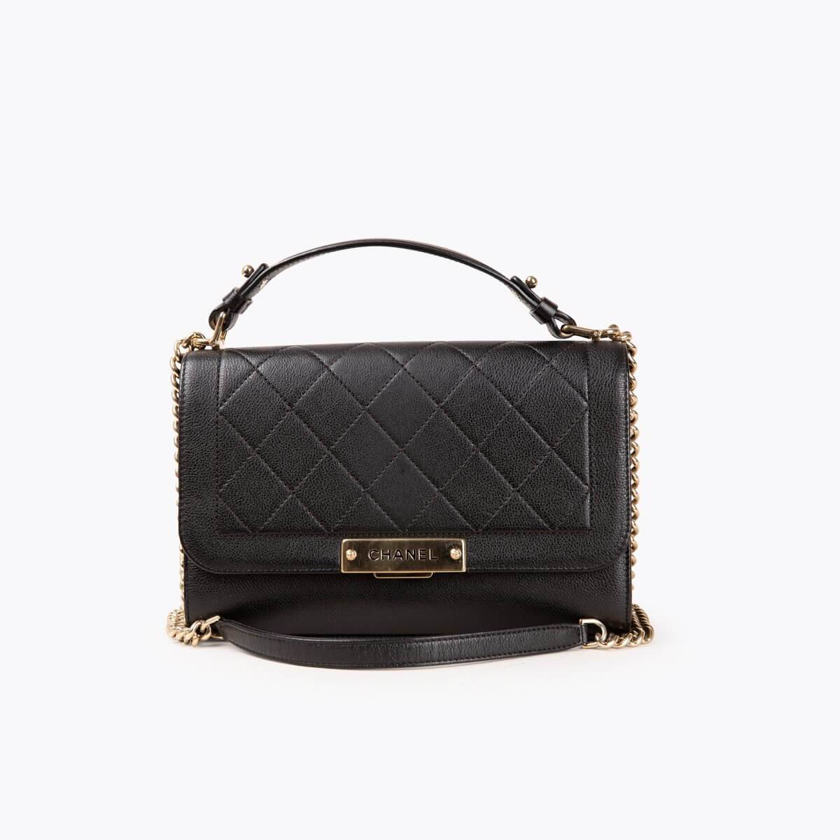 CHANEL Click Label Shoulder Bag - Black - One Size