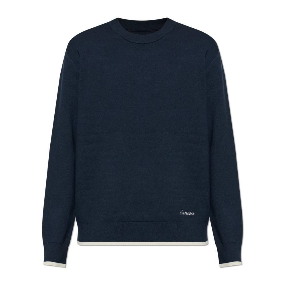 Samsøe Samsøe Sarico Sweater - Strik - Herre - Blå - M - Uld