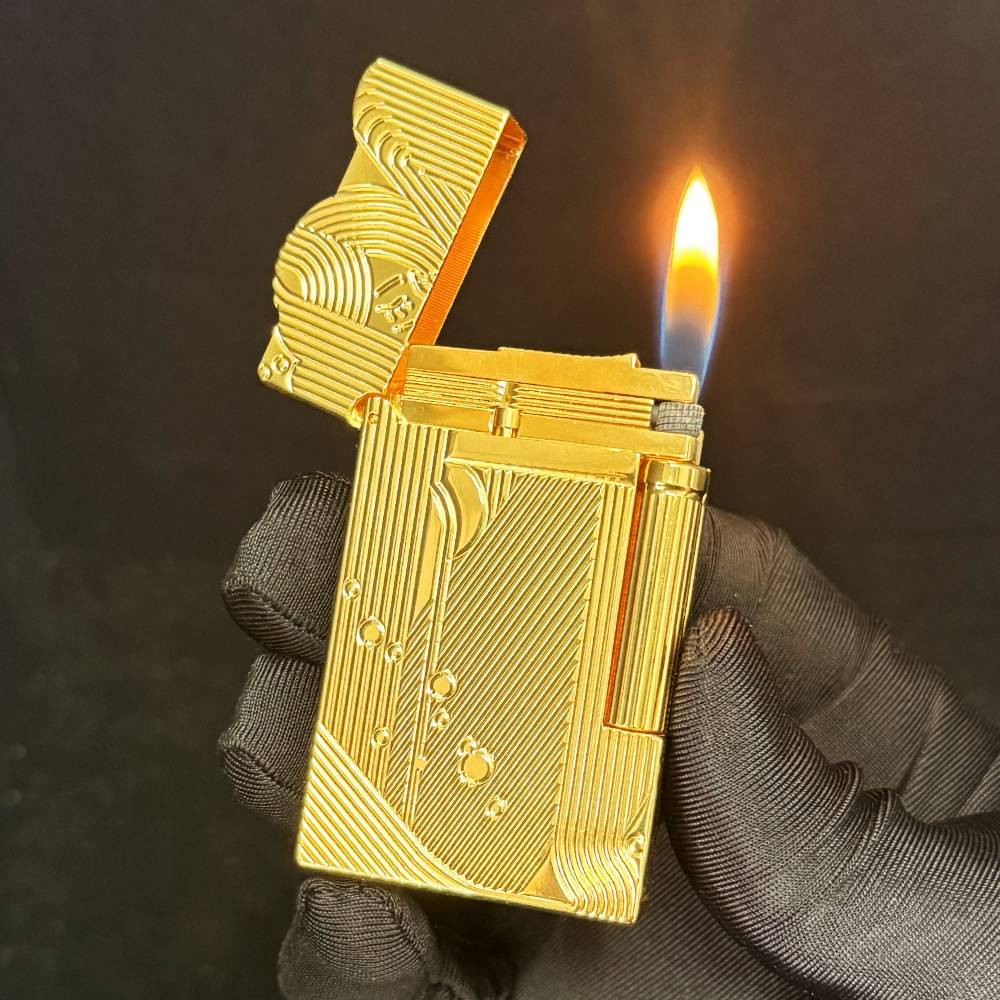 Mermaid Engraved Soft Flame Lighter, Refillable Butane Gas Lighter, Luxury Smoking Collectible Gift for Men