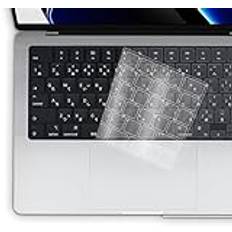 NPUOLS Ultra Slim Keyboard Cover Compatible with MacBook Air 13,6 / Air 15 M3 M2 A3113 A2681 A3114 A2941 2024-2022, MacBook Pro 14 M3 M2 M1 2023-2021, MacBook Pro 16 M3 M2 M1 2023-2021 EU layout, TPU