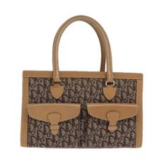 Dior Vintage, Pre-owned, Dame, Brun, ONE SIZE, Uld, Brugt Vintage Dior Lærredstote Håndtaske