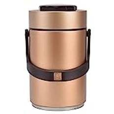 Termos Matflaska 2L Termos Para Comida Caliente 24 Horas 304 Rostfritt Stål 2,3L Vakuummatlåda 3 Lager Förhindra Läckage Isolerad Behållare för Arbetsresor (Guld)